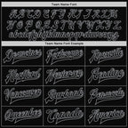 Custom Black Black-Gray Bomber Full-Snap Varsity Letterman Jacket photo 6