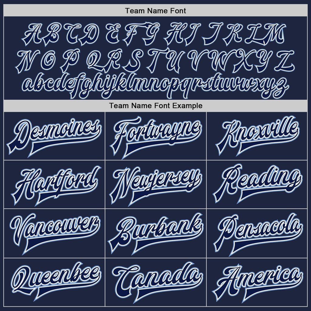 Custom Navy Navy-Light Blue Bomber Full-Snap Varsity Letterman Jacket photo 5