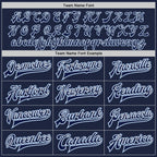 Custom Navy Navy-Light Blue Bomber Full-Snap Varsity Letterman Jacket photo 5