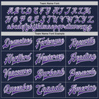 Custom Navy Purple-White Bomber Full-Snap Varsity Letterman Jacket photo 5