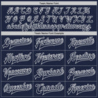 Custom Navy Navy-White Bomber Full-Snap Varsity Letterman Jacket photo 6