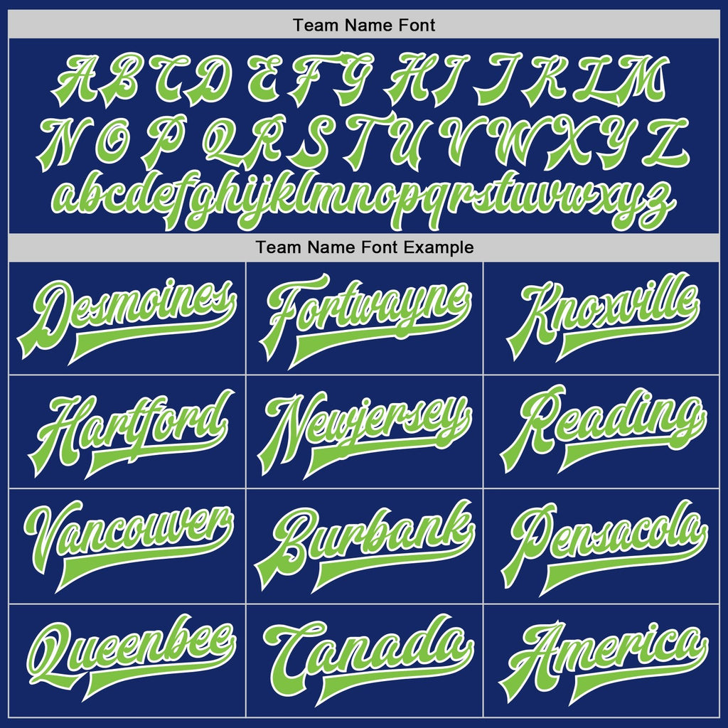 Custom Royal Neon Green-White Bomber Full-Snap Varsity Letterman Jacket photo 5