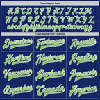 Custom Royal Neon Green-White Bomber Full-Snap Varsity Letterman Jacket photo 5