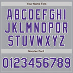 Custom Gray Purple-White Bomber Full-Snap Varsity Letterman Jacket photo 6