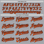 Custom Gray Orange-Black Bomber Full-Snap Varsity Letterman Jacket photo 5