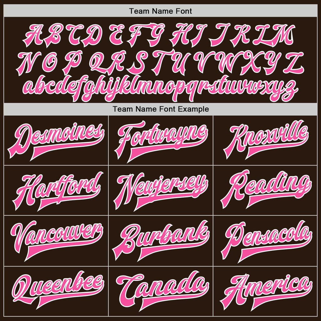 Custom Brown Pink-White Bomber Full-Snap Varsity Letterman Jacket photo 5