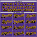Custom Purple Black-Gold Bomber Full-Snap Varsity Letterman Jacket photo 6
