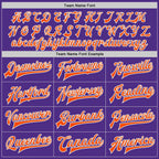 Custom Purple Orange-White Bomber Full-Snap Varsity Letterman Jacket photo 5