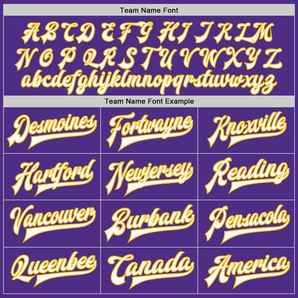 Custom Purple White-Gold Bomber Full-Snap Varsity Letterman Jacket photo 6