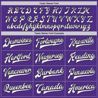 Custom Purple White-Black Bomber Full-Snap Varsity Letterman Jacket photo 5