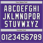 Custom Purple White-Black Bomber Full-Snap Varsity Letterman Jacket photo 6