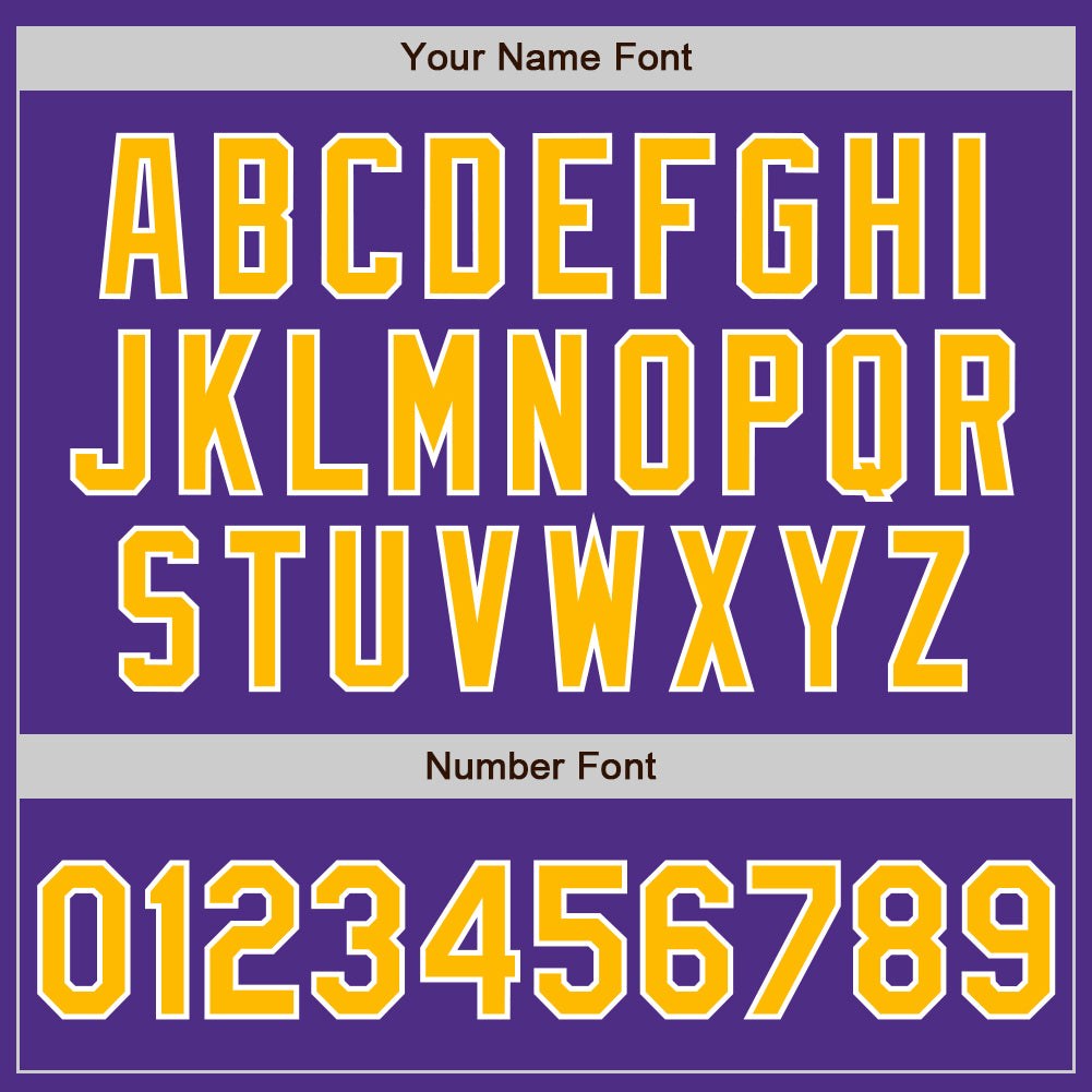 Custom Purple Gold-White Bomber Full-Snap Varsity Letterman Jacket photo 7
