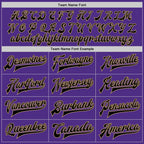 Custom Purple Black-Old Gold Bomber Full-Snap Varsity Letterman Jacket photo 6