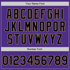 Custom Purple Black-Old Gold Bomber Full-Snap Varsity Letterman Jacket photo 7