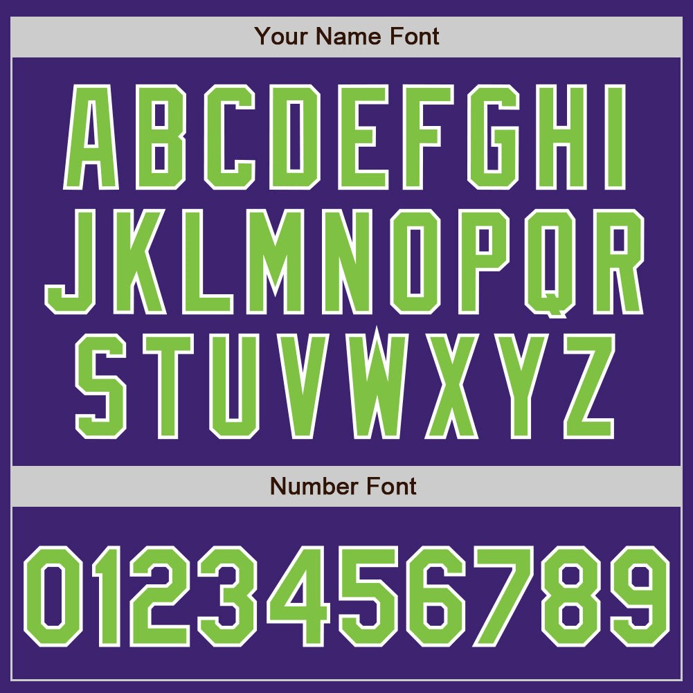 Custom Purple Neon Green-White Bomber Full-Snap Varsity Letterman Jacket photo 6