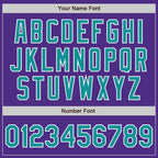 Custom Purple Teal-White Bomber Full-Snap Varsity Letterman Jacket photo 7
