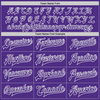 Custom Purple Purple-White Bomber Full-Snap Varsity Letterman Jacket photo 6