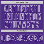 Custom Purple Purple-White Bomber Full-Snap Varsity Letterman Jacket photo 7