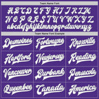 Custom Purple White-Gray Bomber Full-Snap Varsity Letterman Two Tone Jacket photo 6