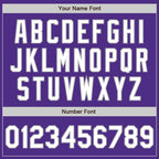 Custom Purple White-Gray Bomber Full-Snap Varsity Letterman Two Tone Jacket photo 7