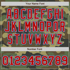 Custom Camo Red-Royal Bomber Full-Snap Varsity Letterman Salute To Service Jacket photo 7
