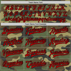 Custom Camo Red-Black Bomber Full-Snap Varsity Letterman Salute To Service Jacket photo 6