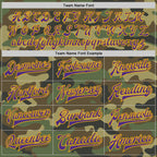 Custom Camo Purple-Gold Bomber Full-Snap Varsity Letterman Salute To Service Jacket photo 6