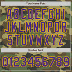 Custom Camo Purple-Gold Bomber Full-Snap Varsity Letterman Salute To Service Jacket photo 7
