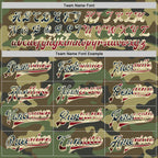 Custom Camo Vintage USA Flag Cream-Maroon Bomber Full-Snap Varsity Letterman Salute To Service Jacket photo 5