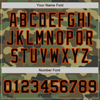 Custom Camo Black-Orange Bomber Full-Snap Varsity Letterman Salute To Service Jacket photo 7