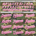 Custom Camo Pink-White Bomber Full-Snap Varsity Letterman Salute To Service Jacket photo 6