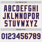 Custom White Royal Pinstripe Royal-Orange Bomber Full-Snap Varsity Letterman Jacket photo 6