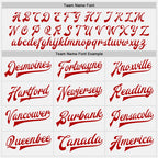 Custom White Red Pinstripe Red-White Bomber Full-Snap Varsity Letterman Jacket photo 6