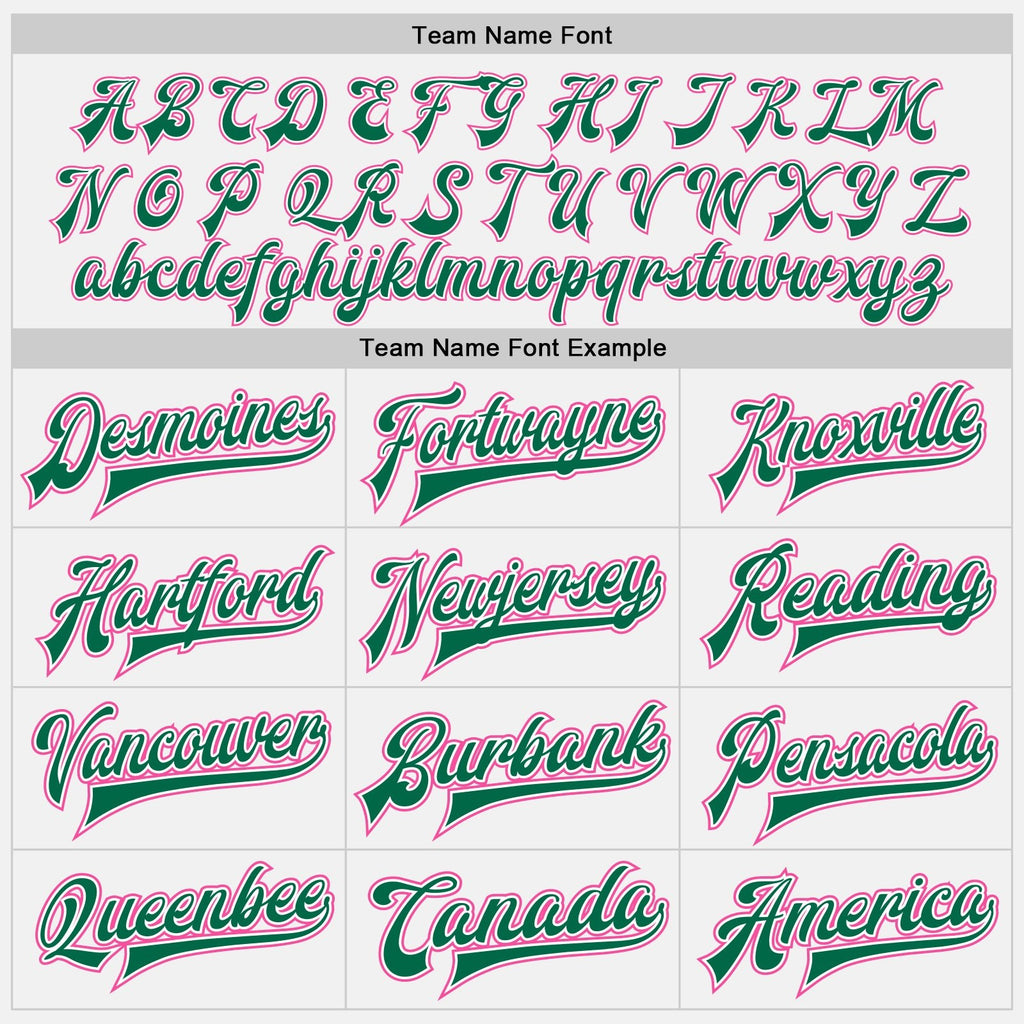 Custom White Kelly Green Pinstripe Pink-Kelly Green Bomber Full-Snap Varsity Letterman Jacket photo 5