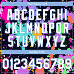 Custom Graffiti Pattern White-Light Blue Splashes 3D Bomber Full-Snap Varsity Letterman Jacket photo 7