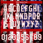 Custom White Royal-Red American Flag Fashion 3D Bomber Full-Snap Varsity Letterman Jacket photo 7