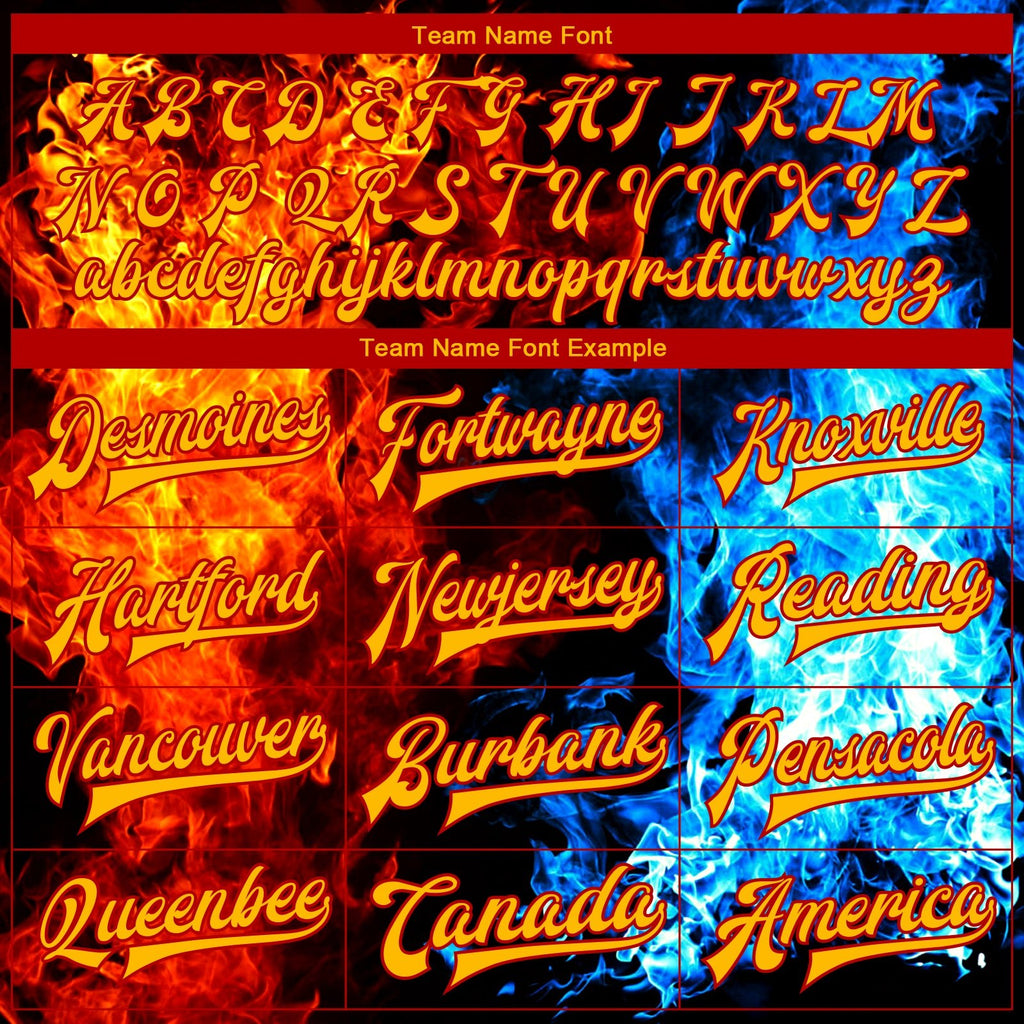 Custom Black Gold Red-Royal Flame 3D Pattern Design Bomber Full-Snap Varsity Letterman Jacket photo 5