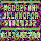 Custom Graffiti Pattern Neon Green-White 3D Bomber Full-Snap Varsity Letterman Jacket photo 7
