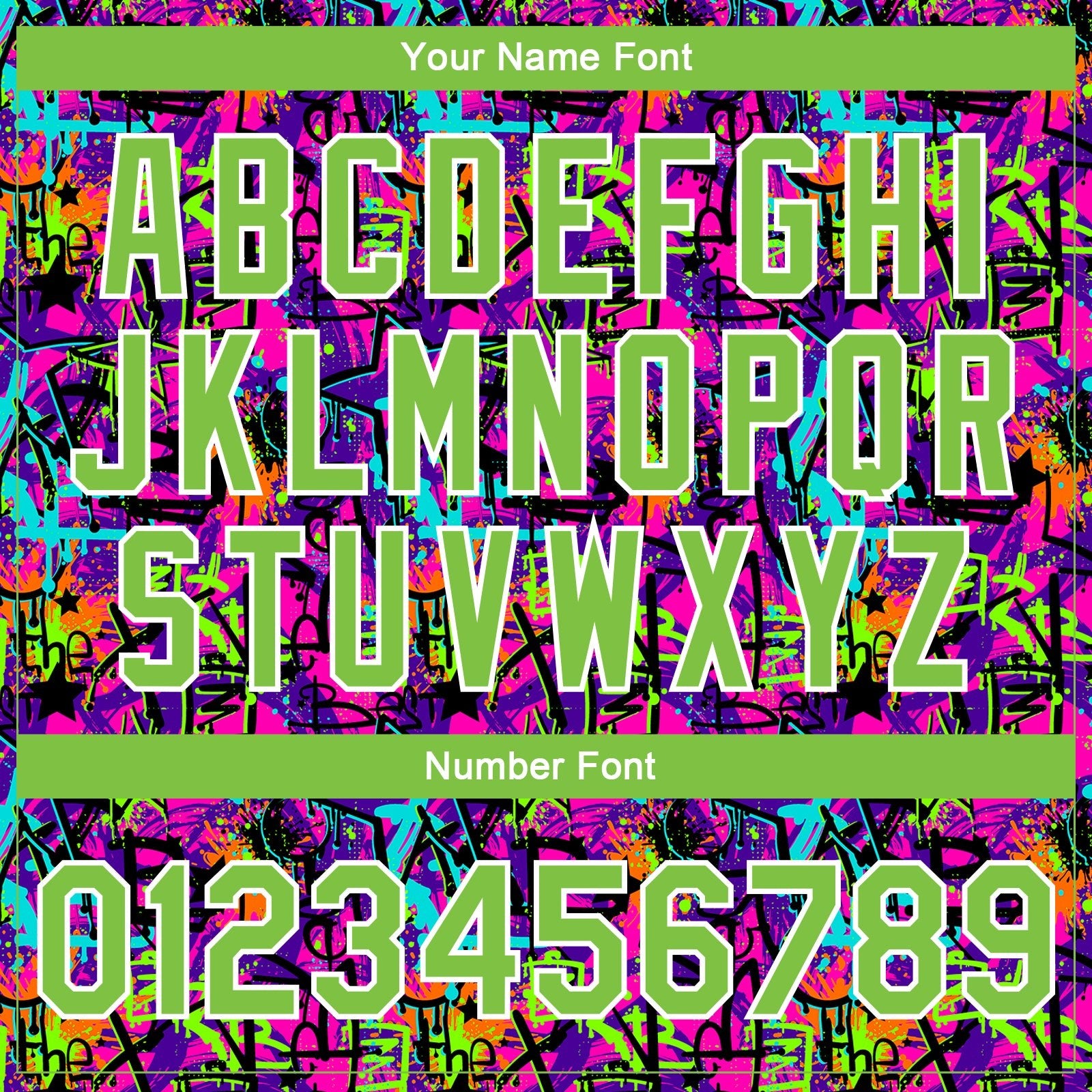 Custom Graffiti Pattern Neon Green-White 3D Bomber Full-Snap Varsity Letterman Jacket photo 7