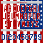 Custom White Royal-Red American Flag Fashion 3D Bomber Full-Snap Varsity Letterman Jacket photo 7