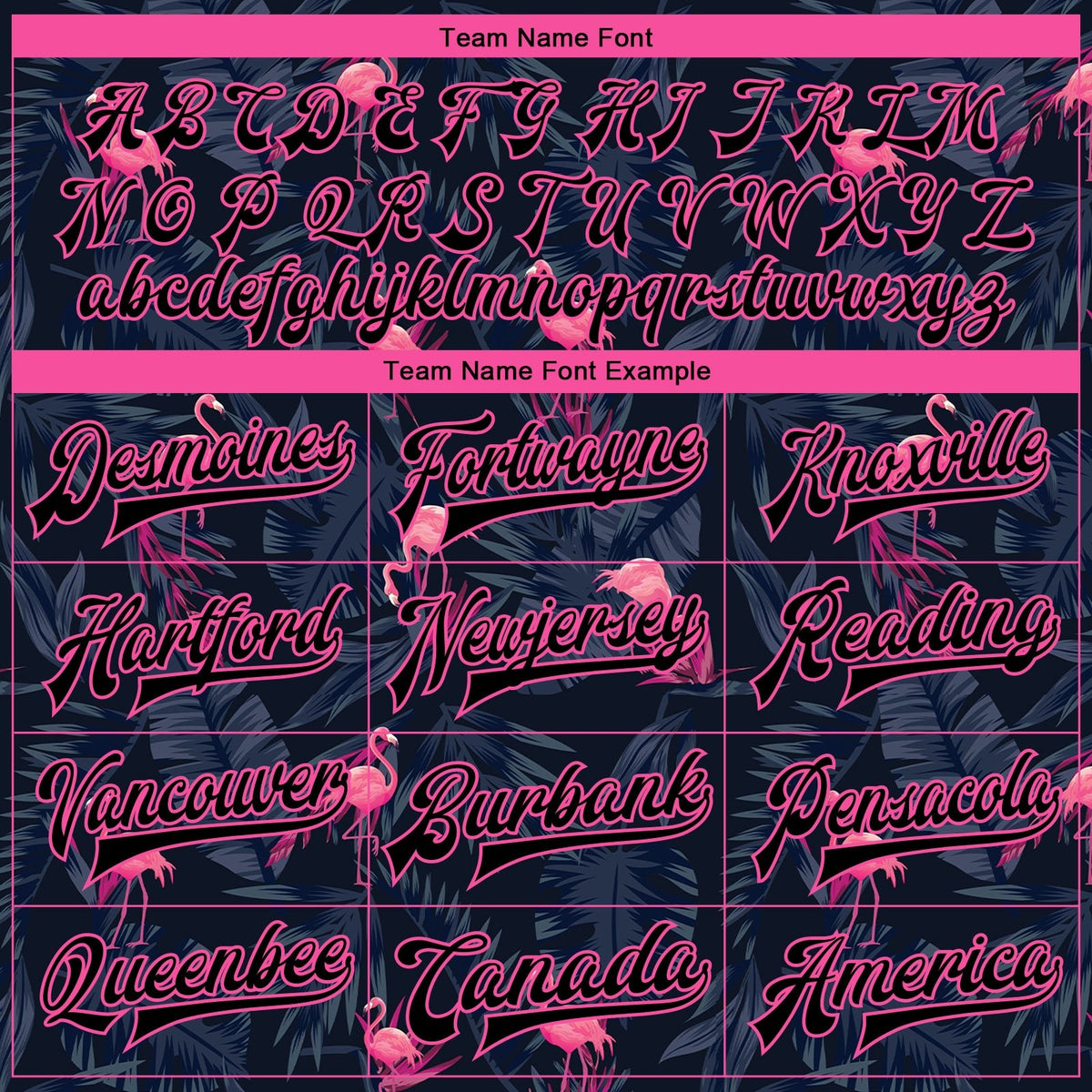 Custom Black Black Pink-Light Blue Hawaii Palm Trees And Flamingo 3D Bomber Full-Snap Varsity Letterman Jacket photo 5