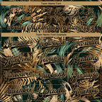 Custom Black Black-Old Gold Hawaii Palm Trees 3D Bomber Full-Snap Varsity Letterman Jacket photo 6