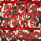 Custom Camo Red-Cream 3D Bomber Full-Snap Varsity Letterman Salute To Service Jacket photo 7
