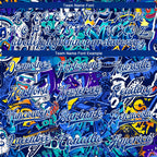 Custom Graffiti Pattern Royal-White Abstract Urban Street Art 3D Bomber Full-Snap Varsity Letterman Jacket photo 6