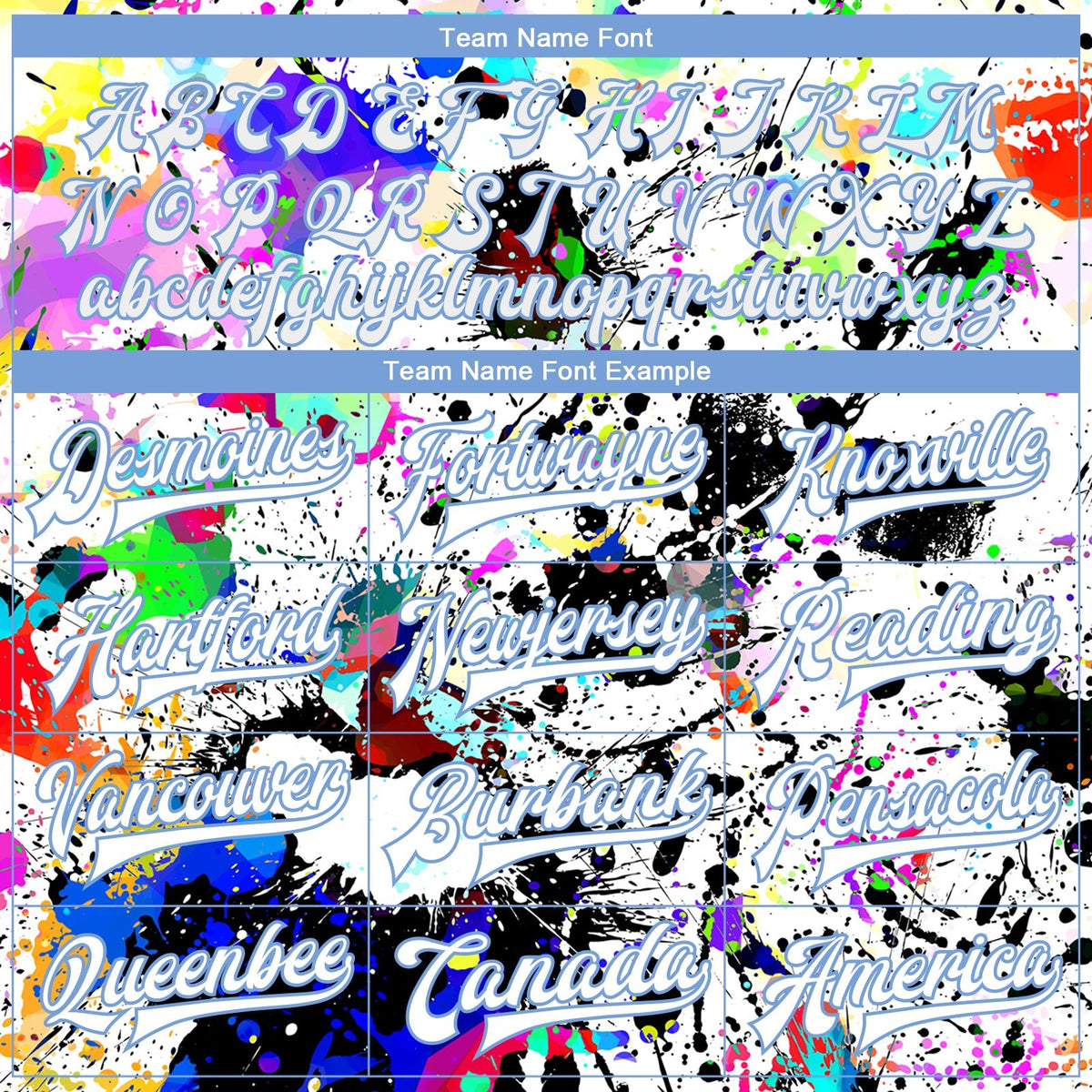 Custom Graffiti Pattern White-Light Blue Splashes 3D Bomber Full-Snap Varsity Letterman Jacket photo 5