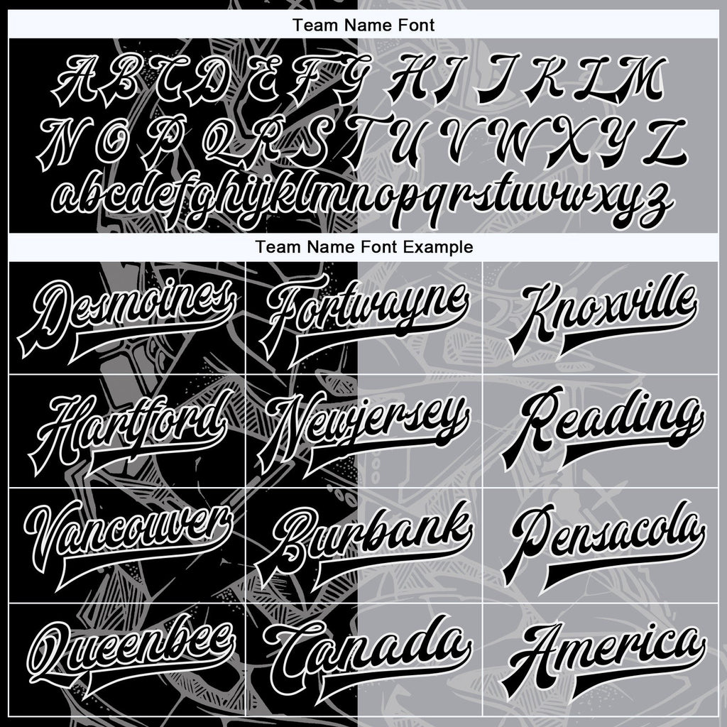 Custom Graffiti Pattern Black-Gray Scratch 3D Bomber Full-Snap Varsity Letterman Jacket photo 5