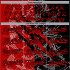 Custom Graffiti Pattern Red-Black Scratch 3D Bomber Full-Snap Varsity Letterman Jacket photo 5