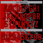 Custom Graffiti Pattern Red-Black Scratch 3D Bomber Full-Snap Varsity Letterman Jacket photo 6