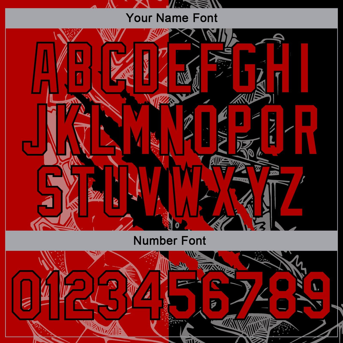 Custom Graffiti Pattern Red-Black Scratch 3D Bomber Full-Snap Varsity Letterman Jacket photo 6