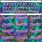 Custom Tie Dye Purple-White Rainbow 3D Bomber Full-Snap Varsity Letterman Jacket photo 6